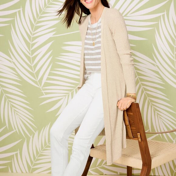 Talbots Sweaters - Talbots Shimmer Ribbed Duster Cardigan, Size XS, Like New